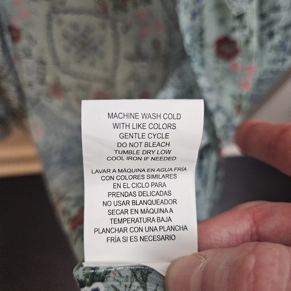 Mason and Belle Crochet Trim Open Front Woven Top - Picture 3 of 3